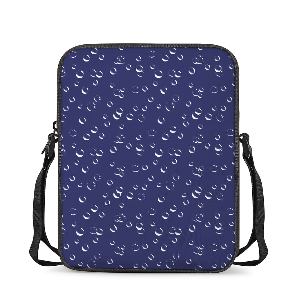 Blue And White Bubble Pattern Print Rectangular Crossbody Bag