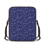 Blue And White Bubble Pattern Print Rectangular Crossbody Bag