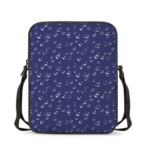 Blue And White Bubble Pattern Print Rectangular Crossbody Bag