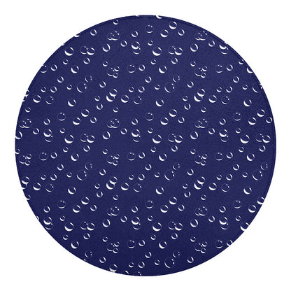 Blue And White Bubble Pattern Print Round Blanket