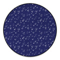 Blue And White Bubble Pattern Print Round Floor Mat