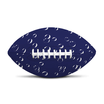 Blue And White Bubble Pattern Print Rugby Ball