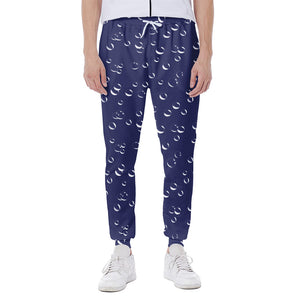 Blue And White Bubble Pattern Print Scuba Joggers