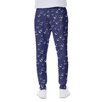 Blue And White Bubble Pattern Print Scuba Joggers