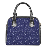 Blue And White Bubble Pattern Print Shoulder Handbag