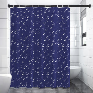 Blue And White Bubble Pattern Print Shower Curtain