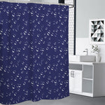 Blue And White Bubble Pattern Print Shower Curtain