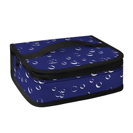 Blue And White Bubble Pattern Print Small Lunch Bag