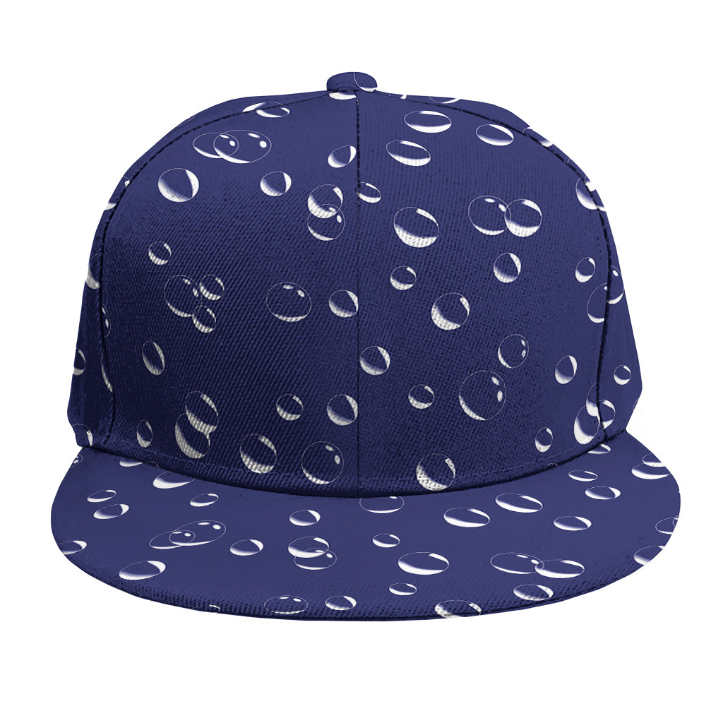 Blue And White Bubble Pattern Print Snapback Cap