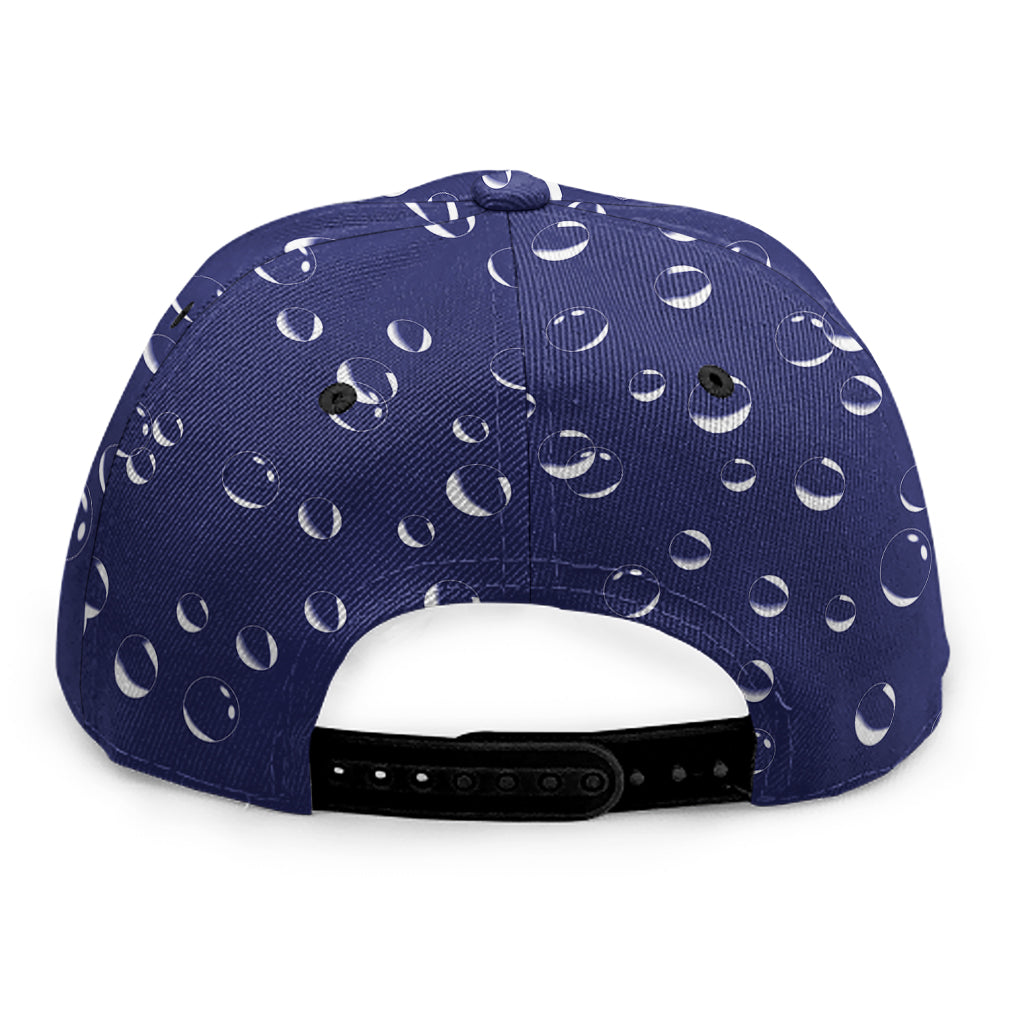 Blue And White Bubble Pattern Print Snapback Cap