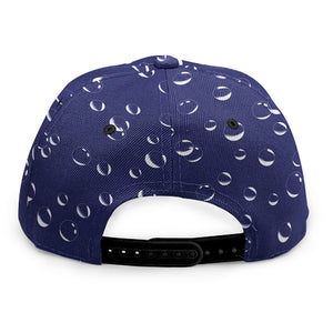 Blue And White Bubble Pattern Print Snapback Cap