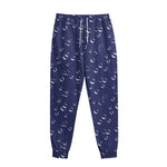 Blue And White Bubble Pattern Print Sweatpants