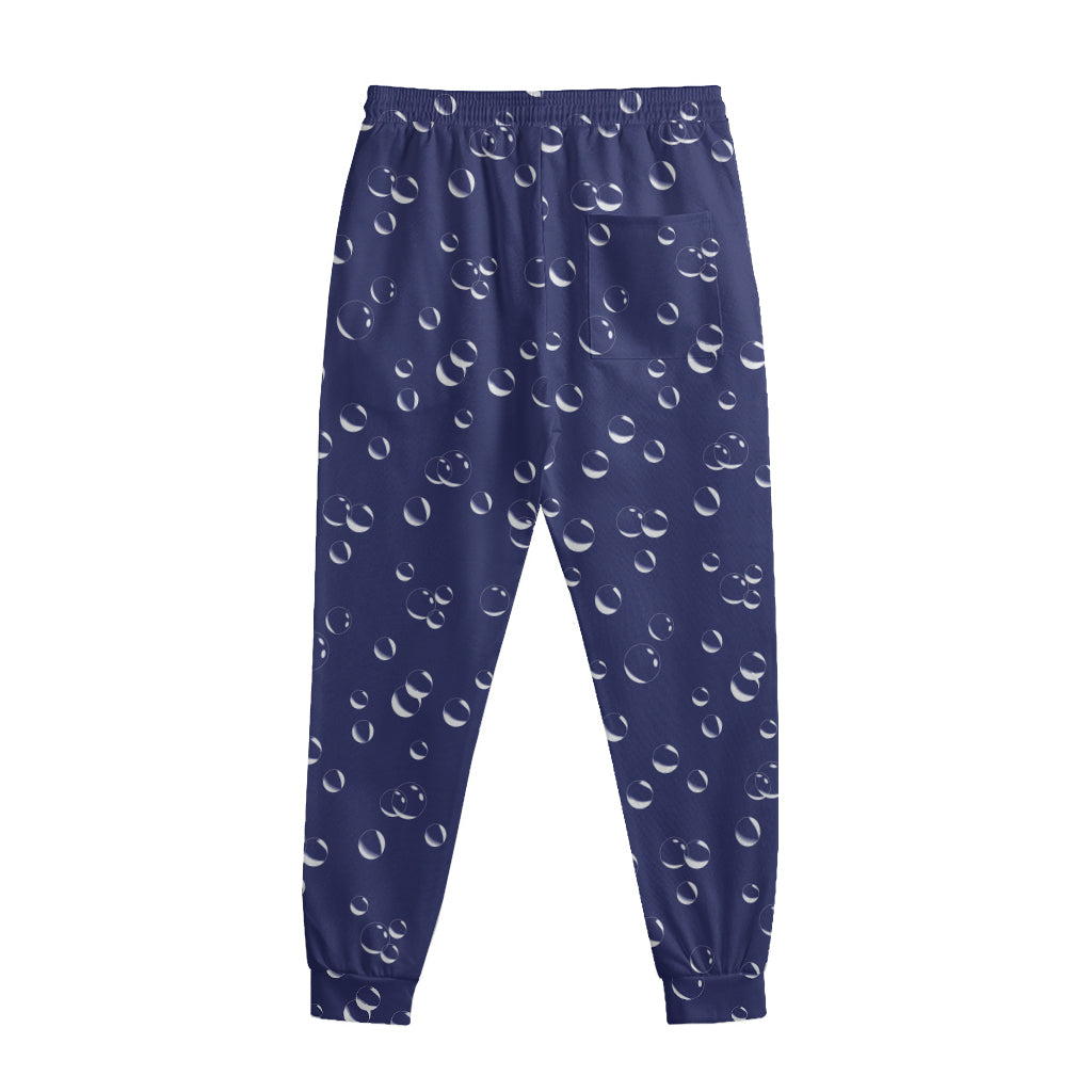 Blue And White Bubble Pattern Print Sweatpants