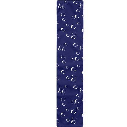 Blue And White Bubble Pattern Print Table Runner