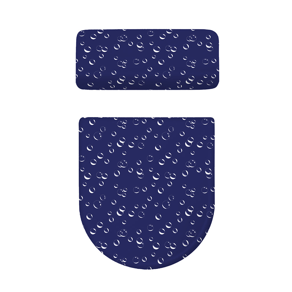 Blue And White Bubble Pattern Print Toilet Lid And Tank Cover Set