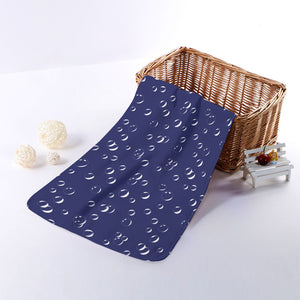 Blue And White Bubble Pattern Print Towel