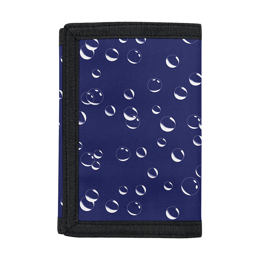 Blue And White Bubble Pattern Print Trifold Wallet