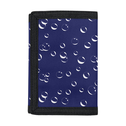 Blue And White Bubble Pattern Print Trifold Wallet