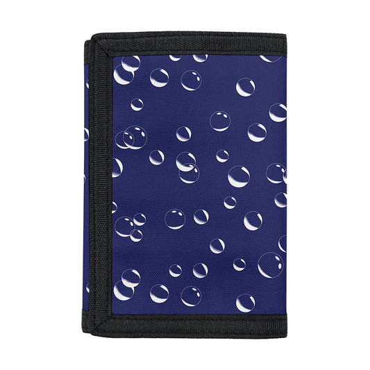 Blue And White Bubble Pattern Print Trifold Wallet