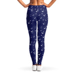 Blue And White Bubble Pattern Print Women's Leggings