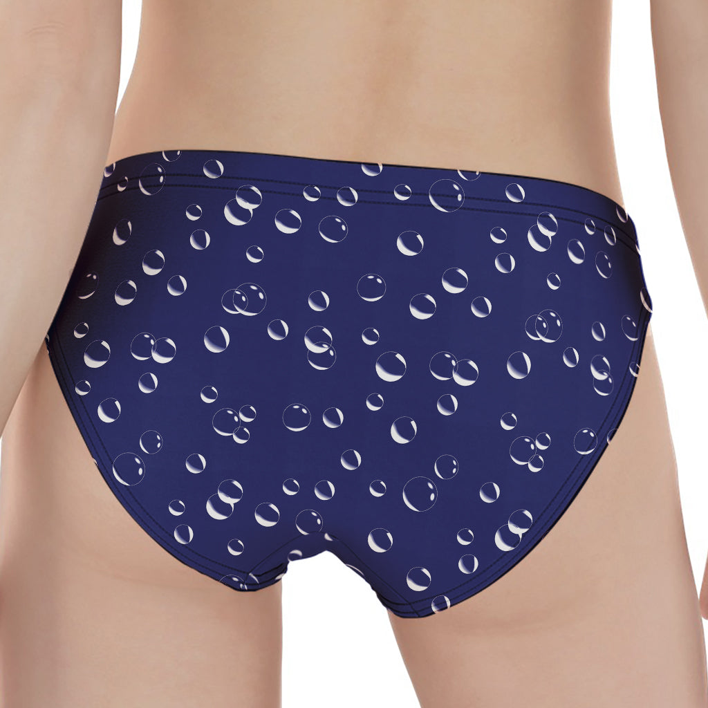 Blue And White Bubble Pattern Print Women's Panties