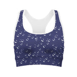 Blue And White Bubble Pattern Print Women's Sports Bra