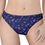 Blue And White Bubble Pattern Print Women's Thong