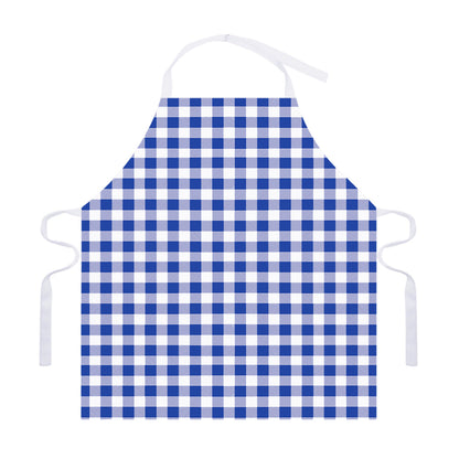 Blue And White Buffalo Check Print Adjustable Apron