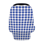 Blue And White Buffalo Check Print Baby Seat Cover