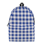 Blue And White Buffalo Check Print Backpack