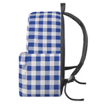 Blue And White Buffalo Check Print Backpack
