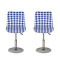 Blue And White Buffalo Check Print Bar Stool Covers