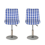 Blue And White Buffalo Check Print Bar Stool Covers