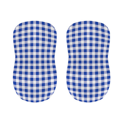 Blue And White Buffalo Check Print Bar Stool Covers
