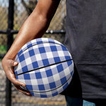 Blue And White Buffalo Check Print Basketball