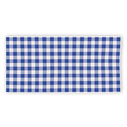 Blue And White Buffalo Check Print Beach Towel