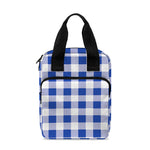 Blue And White Buffalo Check Print Bible Tote Bag