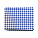Blue And White Buffalo Check Print Bifold Wallet