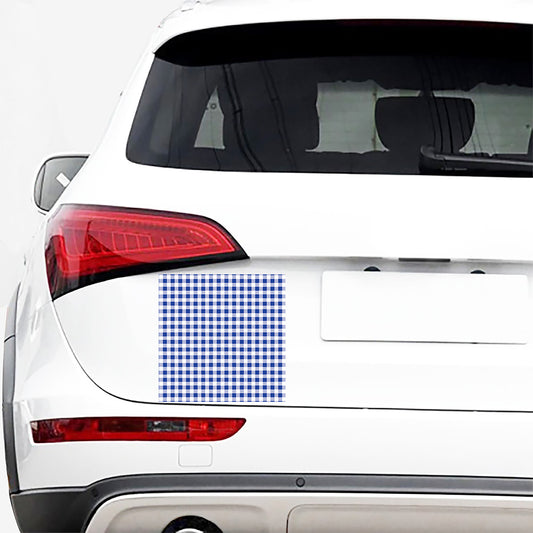 Blue And White Buffalo Check Print Car Sticker