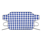 Blue And White Buffalo Check Print Car Windshield Snow Cover