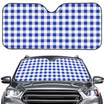 Blue And White Buffalo Check Print Car Windshield Sun Shade