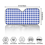 Blue And White Buffalo Check Print Car Windshield Sun Shade