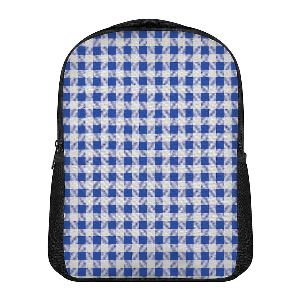 Blue And White Buffalo Check Print Casual Backpack