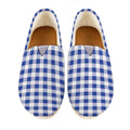 Blue And White Buffalo Check Print Casual Shoes