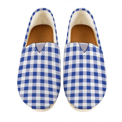 Blue And White Buffalo Check Print Casual Shoes
