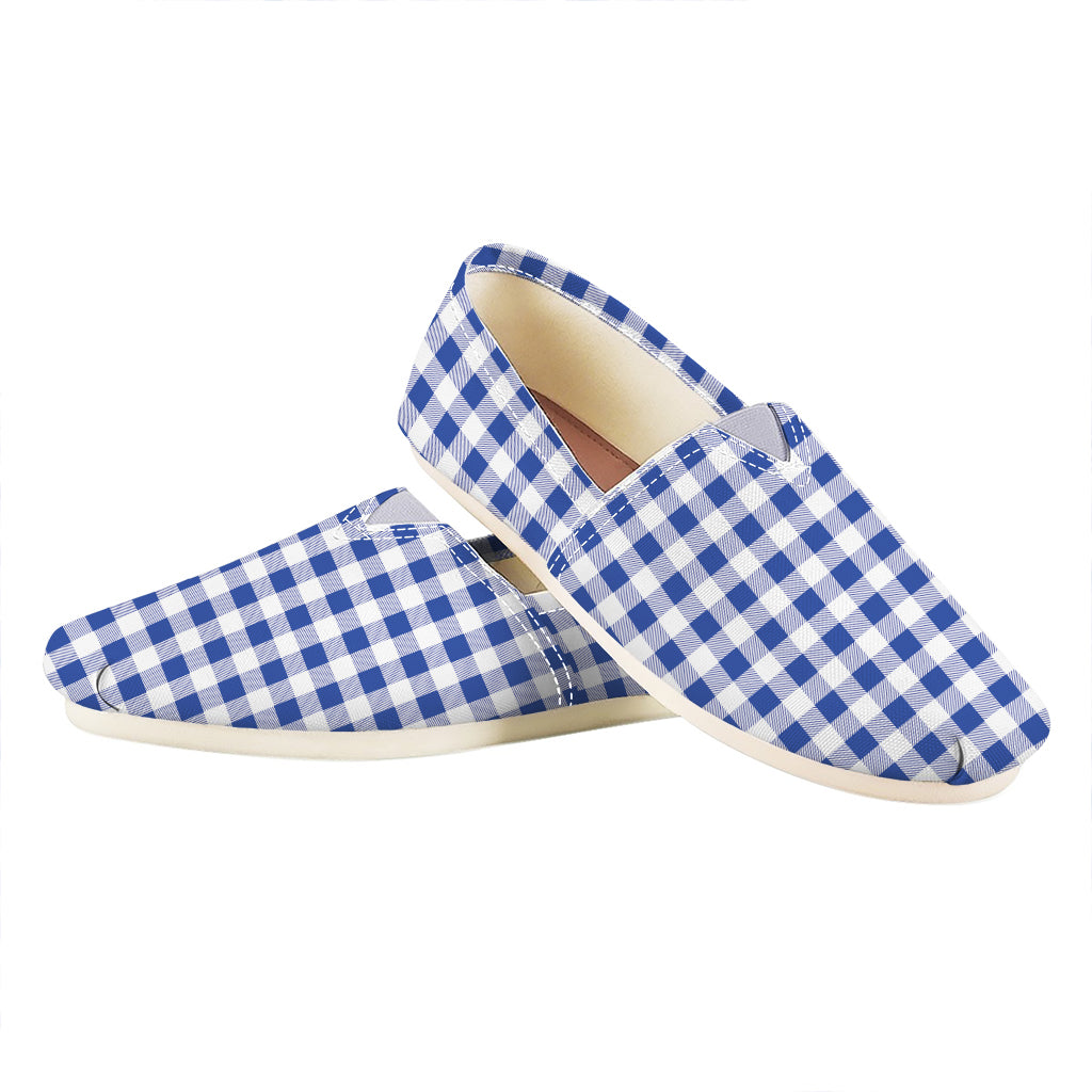 Blue And White Buffalo Check Print Casual Shoes