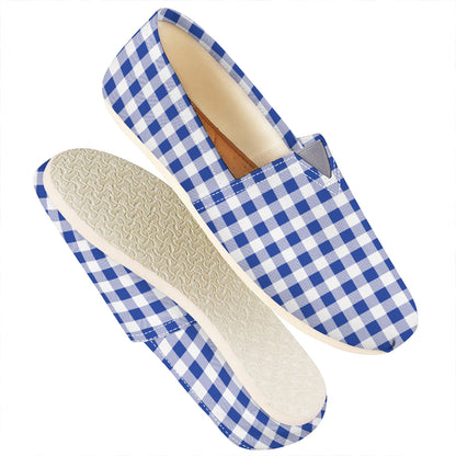 Blue And White Buffalo Check Print Casual Shoes