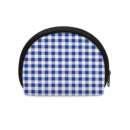 Blue And White Buffalo Check Print Coin Purse