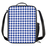 Blue And White Buffalo Check Print Crossbody Lunch Bag