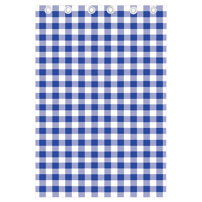 Blue And White Buffalo Check Print Curtain